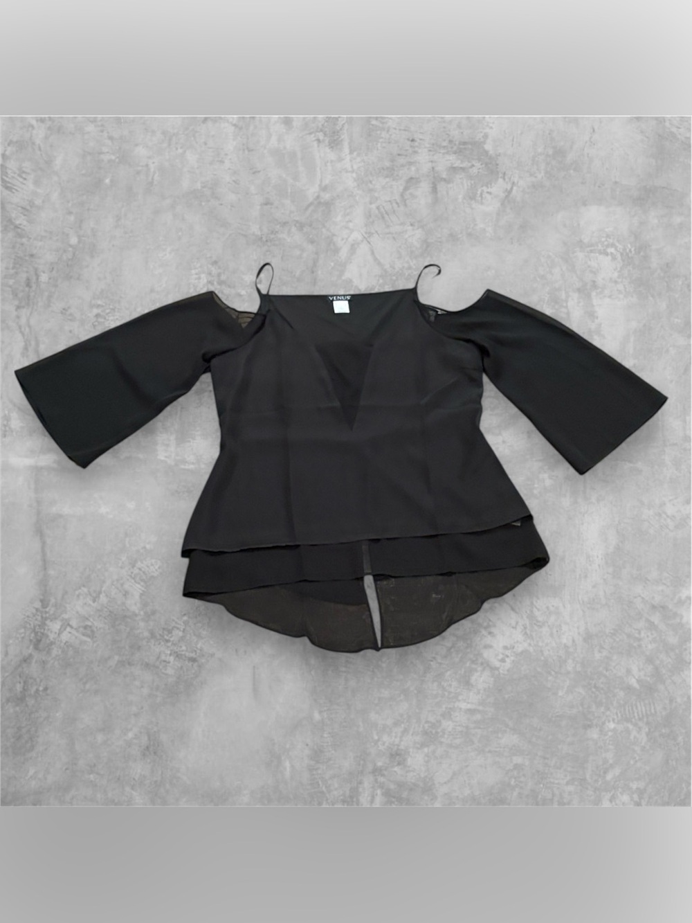 VENUS Black Cold Shoulder Blouse